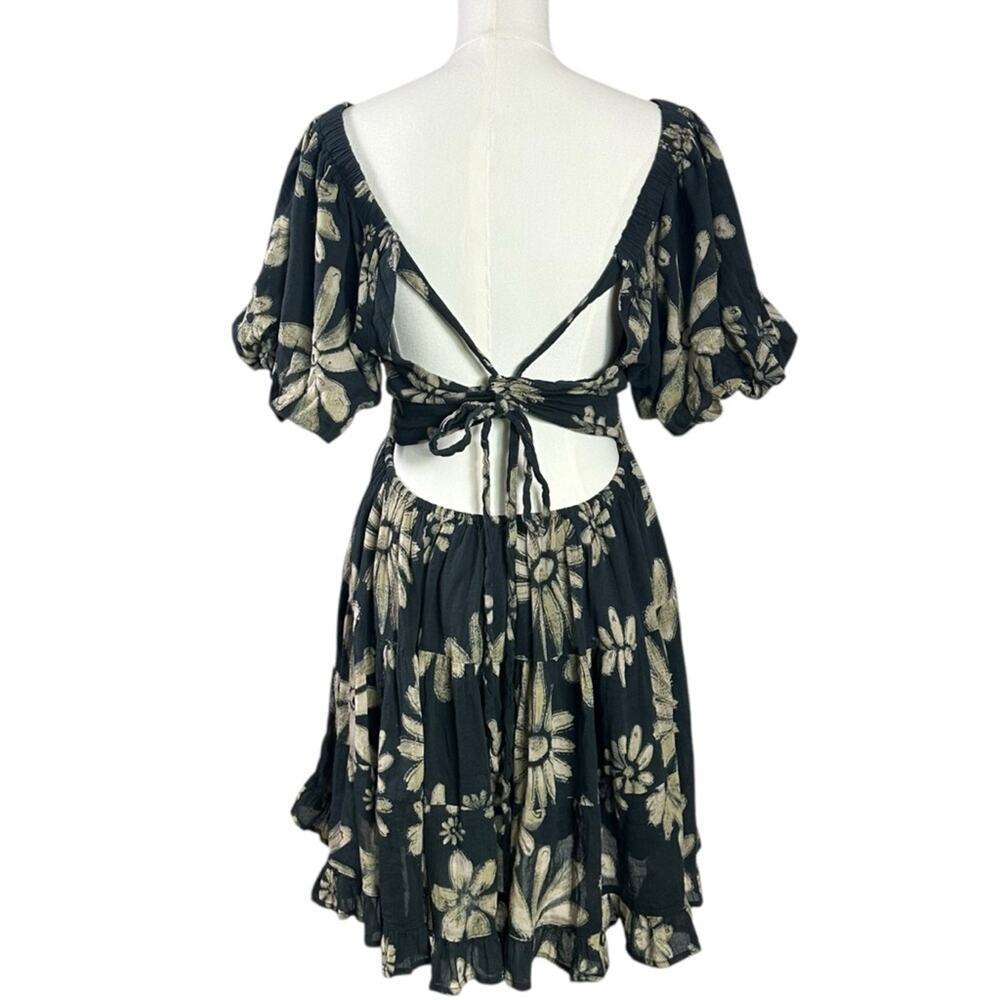 Free People Bohemian Floral Flutter Sleeve Perfect Day Printed Mini Dress Medium - Picture 12 of 16